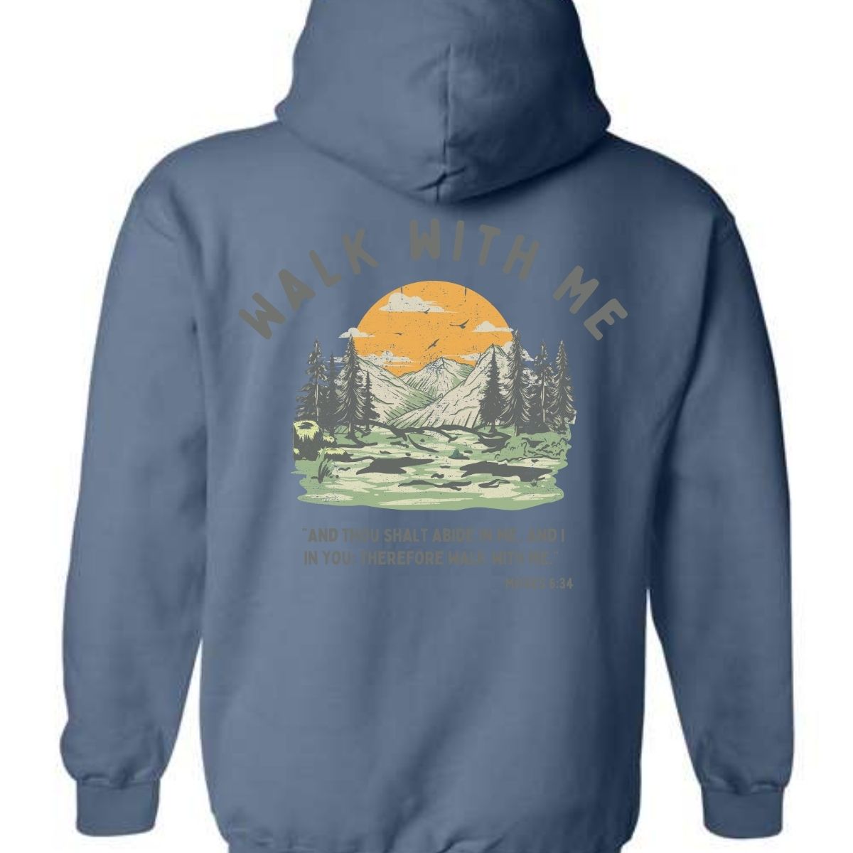 Walk With Me | Moses 6:34 | Foot Steps Hoodie Sunset La Bella Rose Boutique
