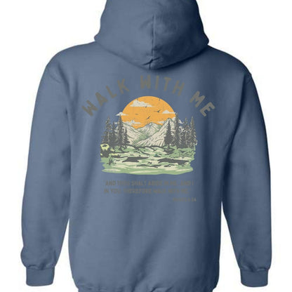 Walk With Me | Moses 6:34 | Foot Steps Hoodie Sunset La Bella Rose Boutique