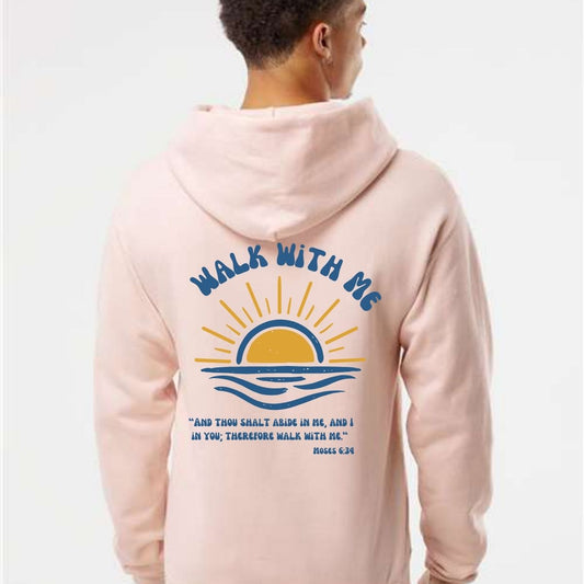 Walk With Me | Moses 6:34 | Foot Steps Hoodie Sunset La Bella Rose Boutique