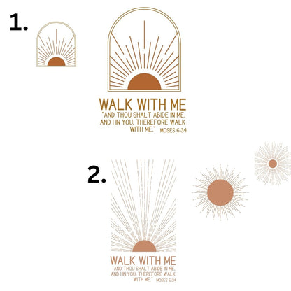 Walk With Me | Moses 6:34 | Foot Steps Hoodie Sunset Boho La Bella Rose Boutique
