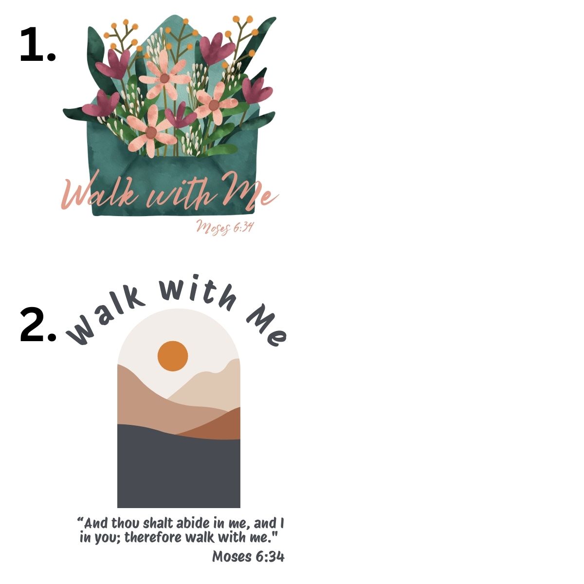 Walk With Me | Moses 6:34 | Minimalist Tote Bags envelope La Bella Rose Boutique