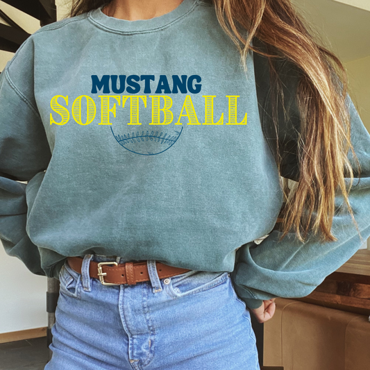 Custom Softball Comfort Color Sweatshirt