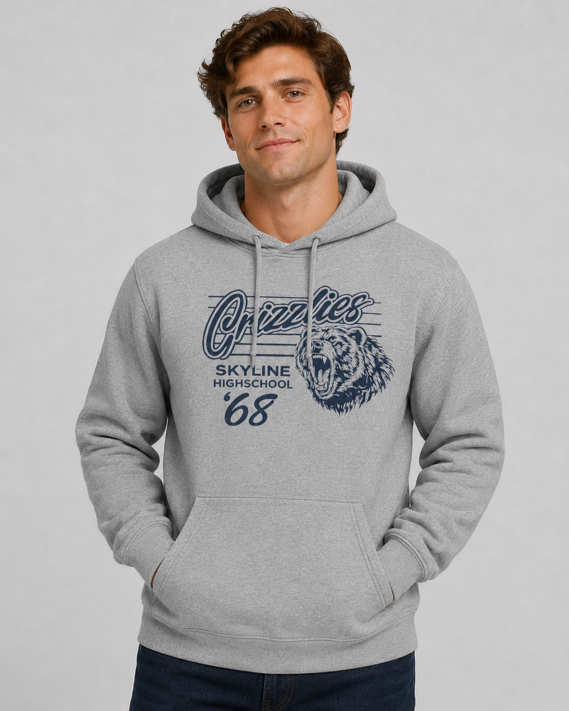 Vintage 1968 Grizzly Football Team Hoodie