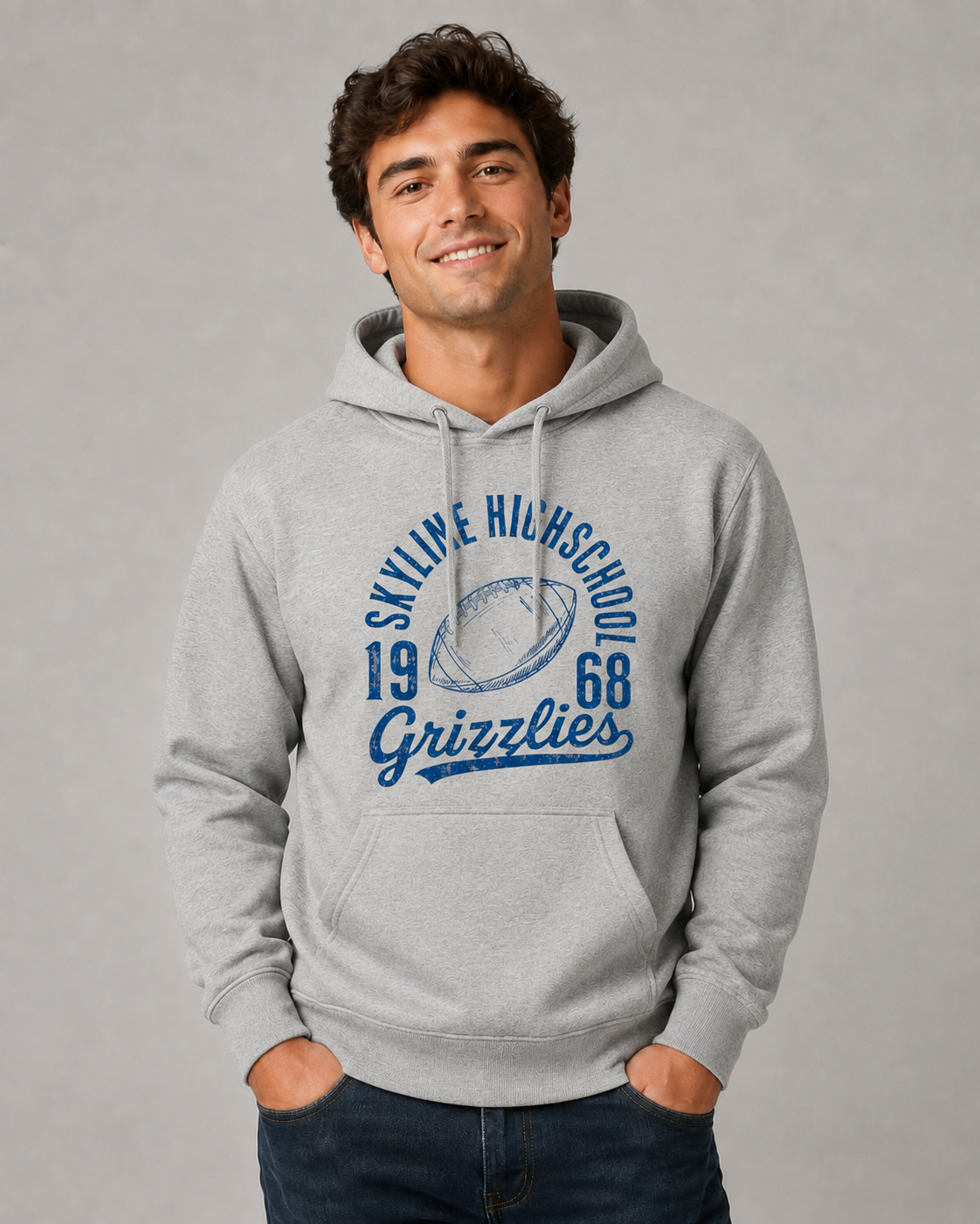Vintage 1968 Grizzly Football Team Hoodie