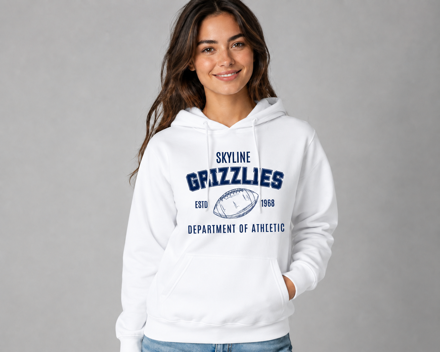 Vintage 1968 Grizzly Football Team Hoodie