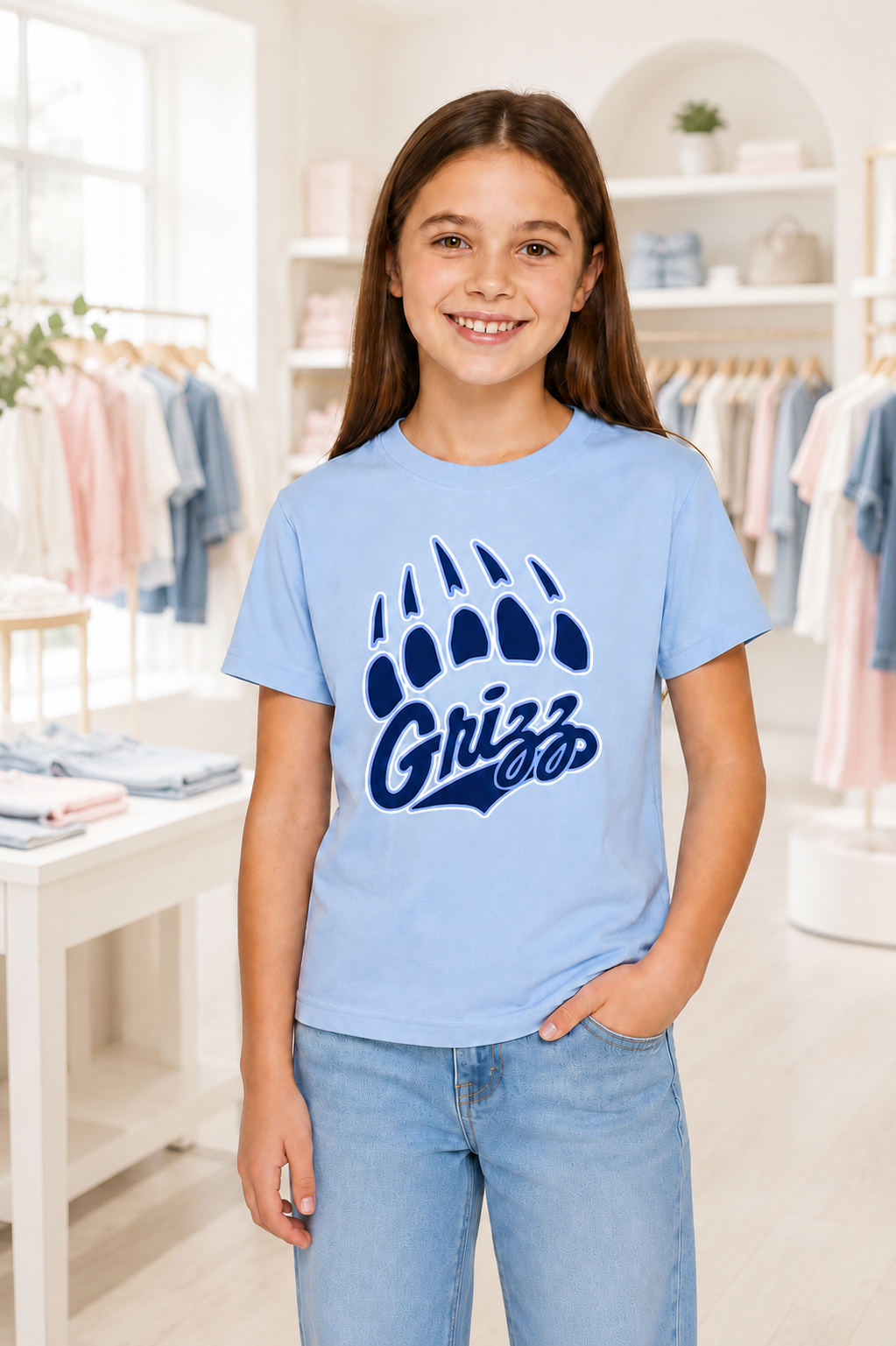 Skyline Grizz paw Kids Tees La Bella Rose Boutique