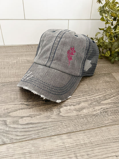 Custom Embroidered Wildflower Hat