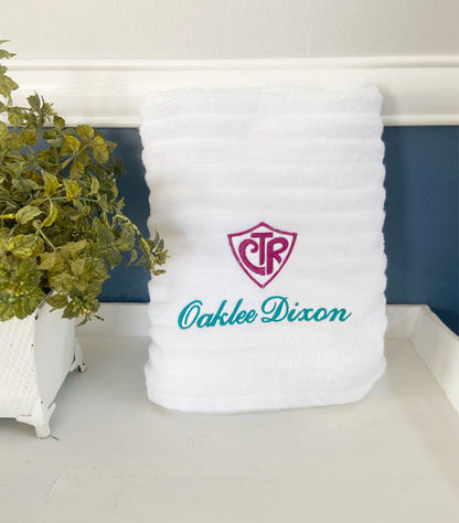 7  Personalized Embroidery CTR Baptism Towel