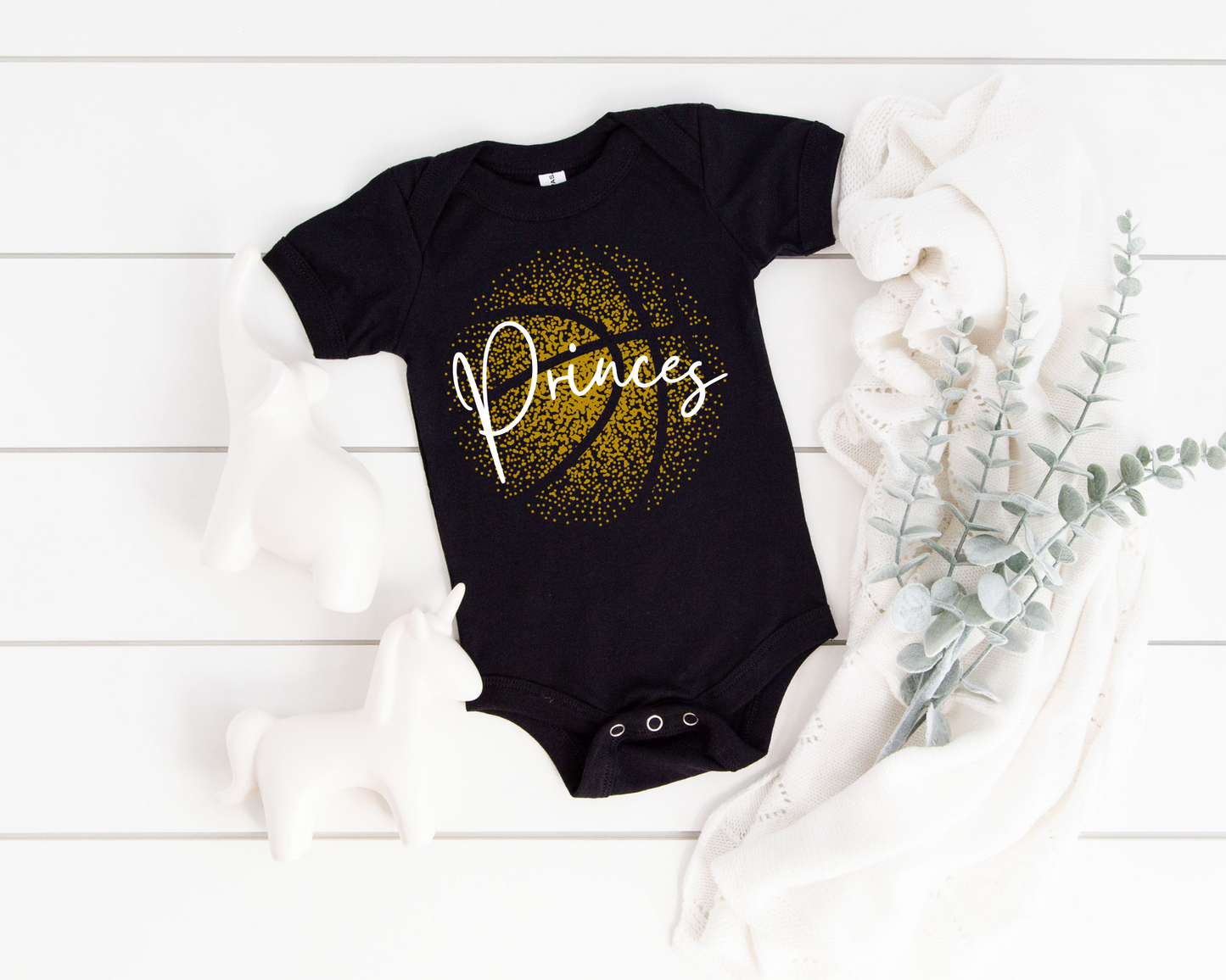 Personalized Faded Basketball Baby Bodysuit