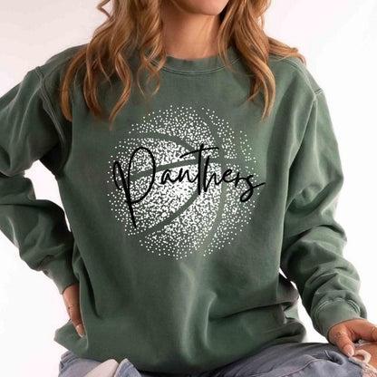 Personalized Faded Basketball Comfort Color Sweatshirt