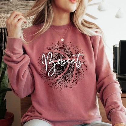 Personalized Faded Basketball Comfort Color Sweatshirt