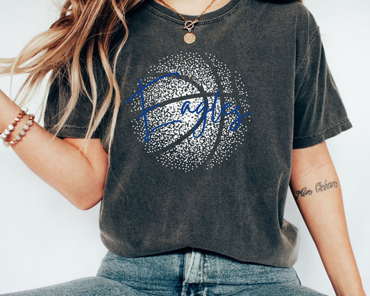 Personalized Faded Basketball Comfort Color Tee La Bella Rose Boutique