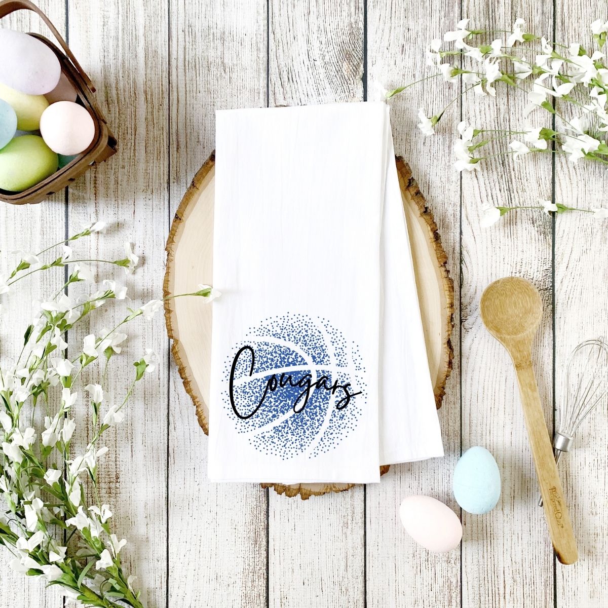 Personalized Faded Ball Tea Towel