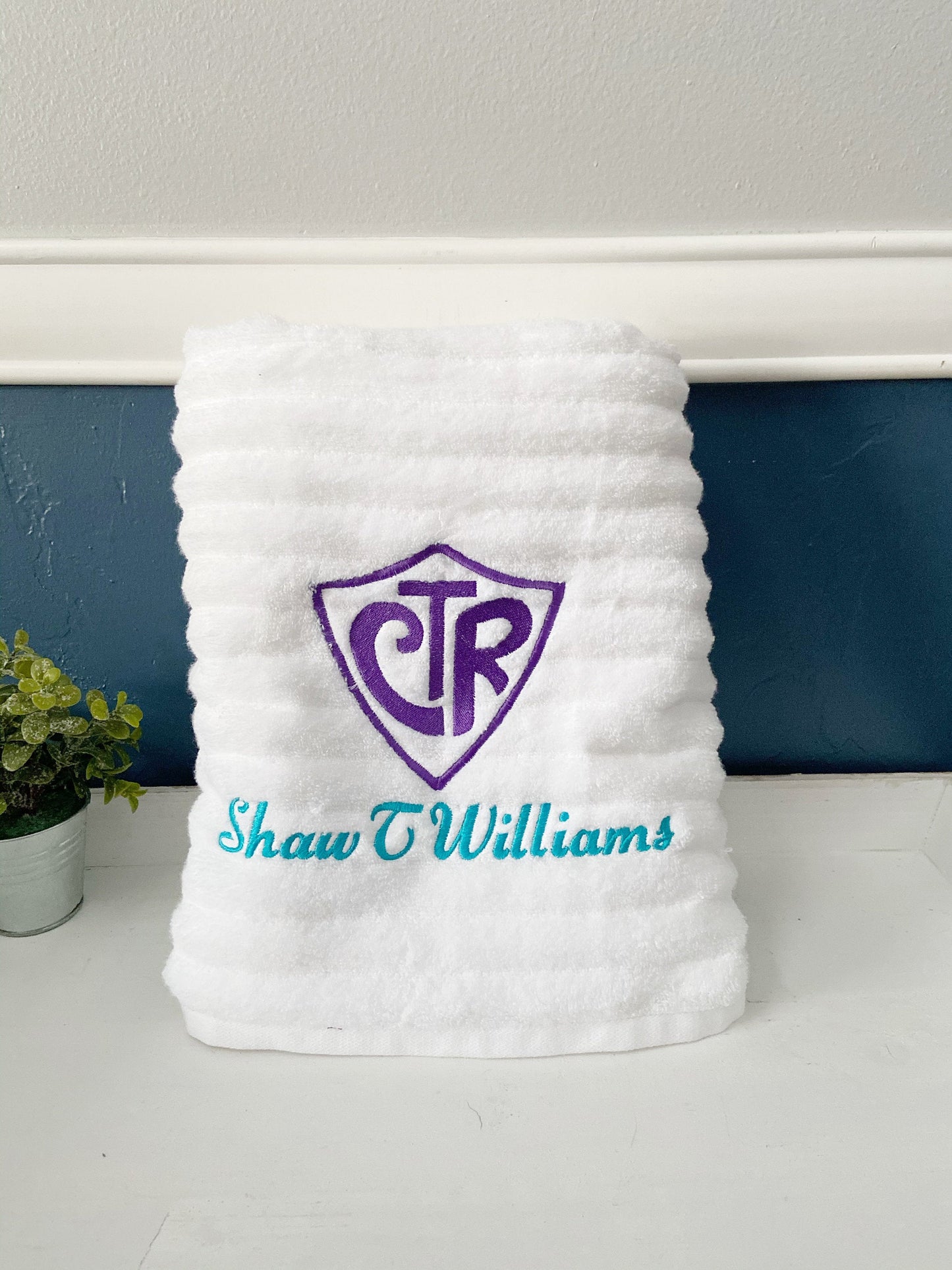 7  Personalized Embroidery CTR Baptism Towel