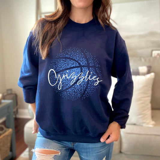 Personalized Faded Basketball Sweatshirts