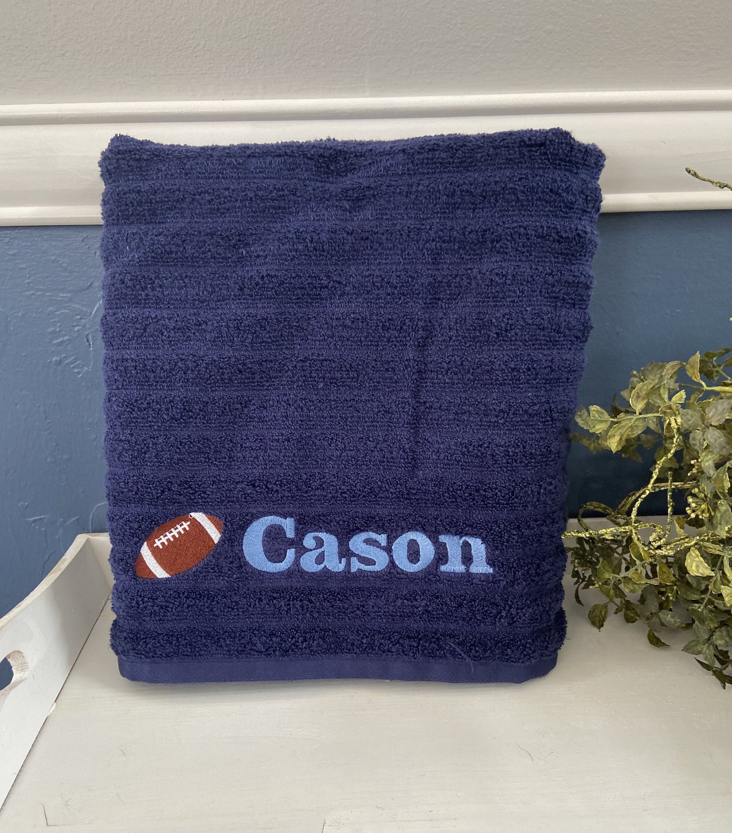 Custom Embroidery Football Bath Towel